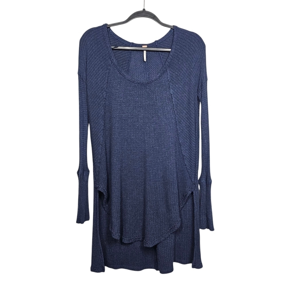 Free People Blue Asymmetrical Tunic Top